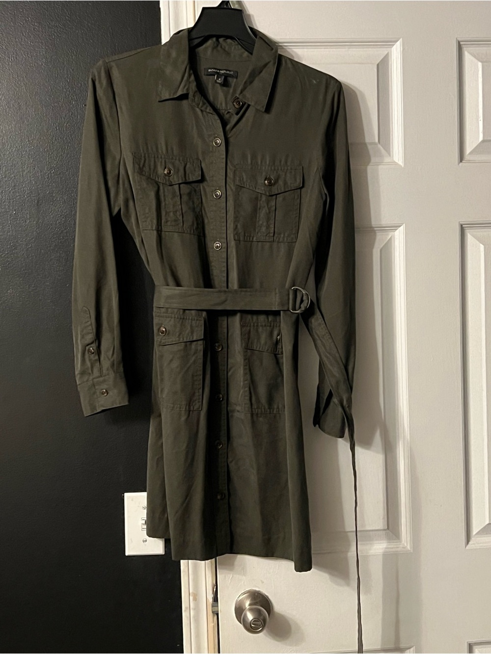 Banana Republic Olive Green Shirt Dress